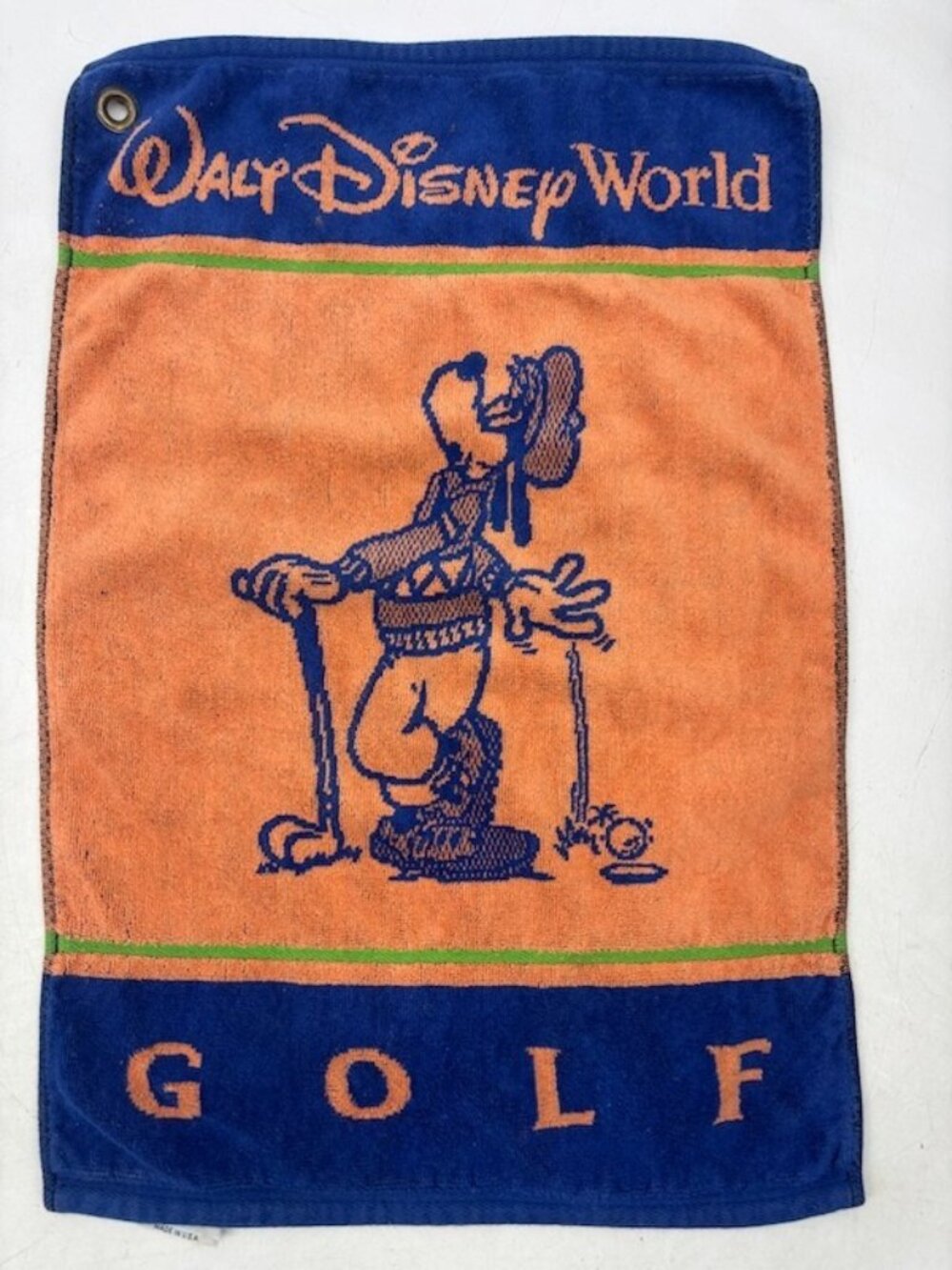 Walt Disney World Goofy Golf Towel Grommet Disneyland Made in USA